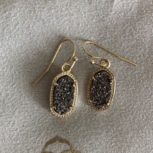 Kendra Scott drop earrings with grey druzzy